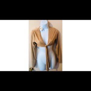 Tie Up Long Sleeve Crop Top